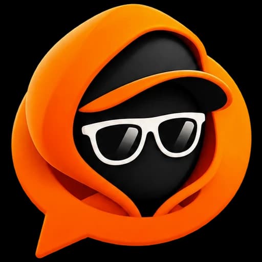 GuptGully mascot — a hooded anonymous character in a chat bubble